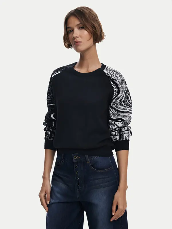 Desigual Desigual Džemper Kodiak 25WWJF28 Crna Regular Fit
