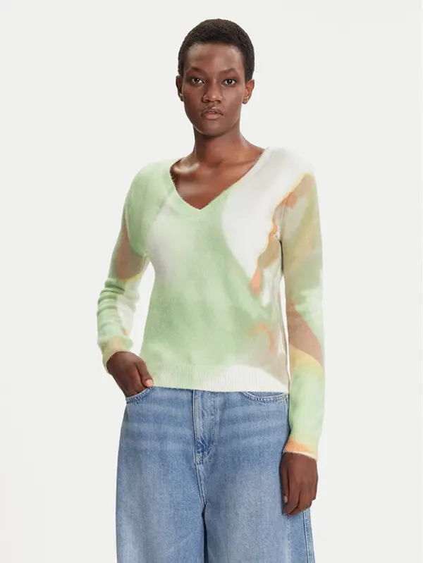 Desigual Desigual Džemper Oulu 25WWJF13 Zelena Regular Fit