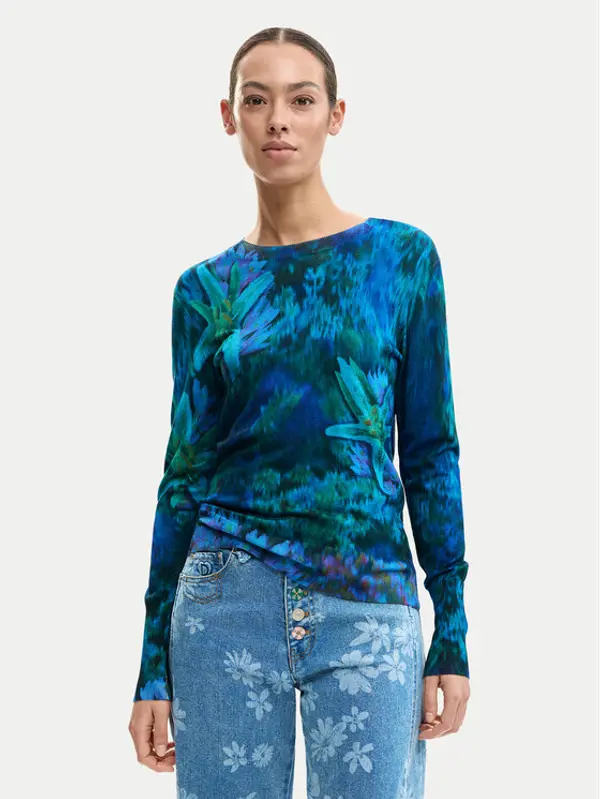 Desigual Desigual Džemper Suecia 26SWJF36 Plava Regular Fit