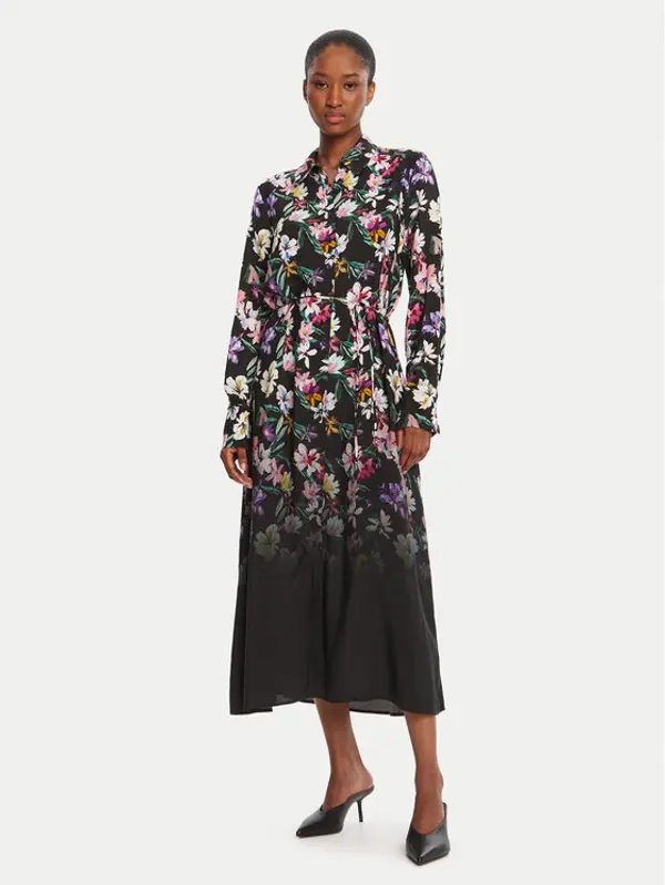 Desigual Desigual Haljina košulja Camisero Acrilica 25WWVW11 Crna Regular Fit