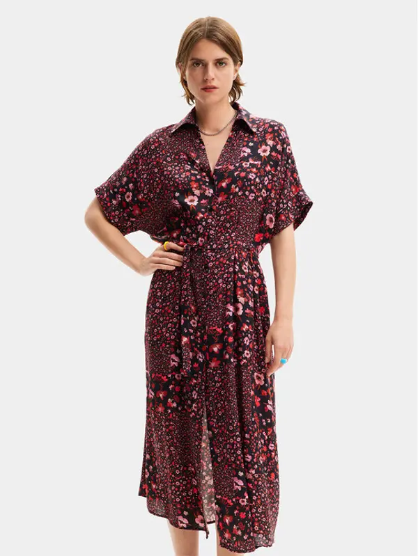 Desigual Desigual Haljina košulja Candela 24SWVW41 Crna Loose Fit