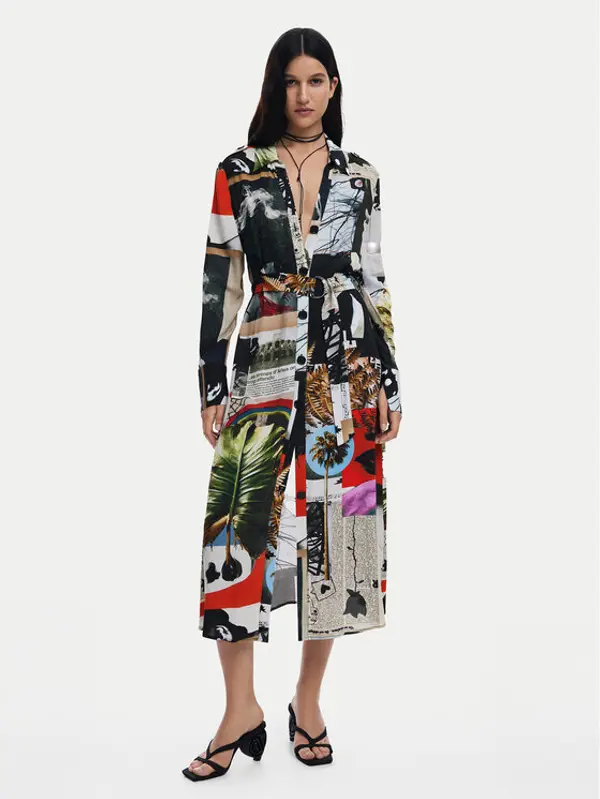 Desigual Desigual Haljina košulja Collage 25SWVW45 Šarena Regular Fit
