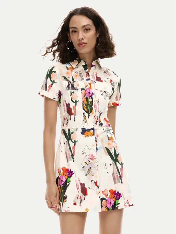 Desigual Desigual Haljina košulja Fini 26SWVW48 Écru Regular Fit