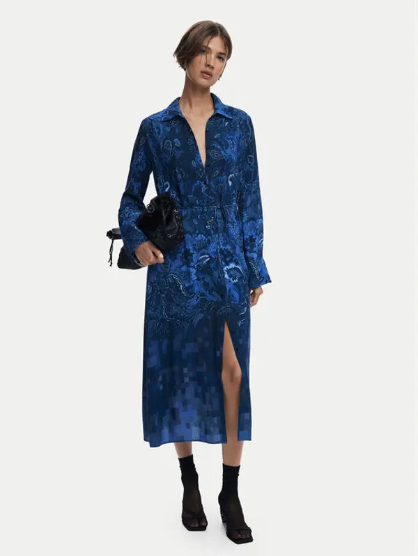 Desigual Desigual Haljina košulja Licuado 25WWVW23 Plava Regular Fit