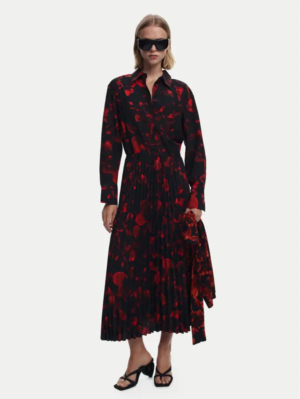 Desigual Desigual Haljina košulja Plisado 25WWVW16 Crvena Regular Fit