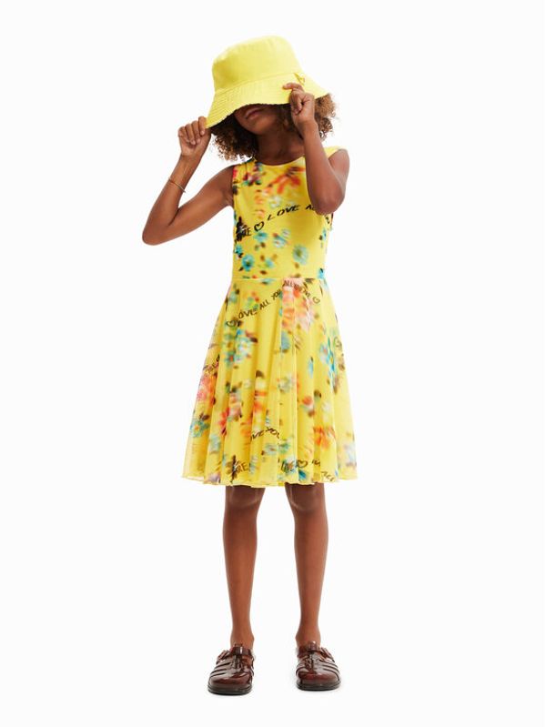 Desigual Desigual Haljina za svaki dan 23SGVK21 Žuta Regular Fit