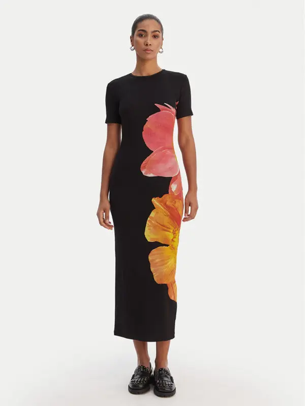 Desigual Desigual Haljina za svaki dan 26SWVK26 Crna Slim Fit