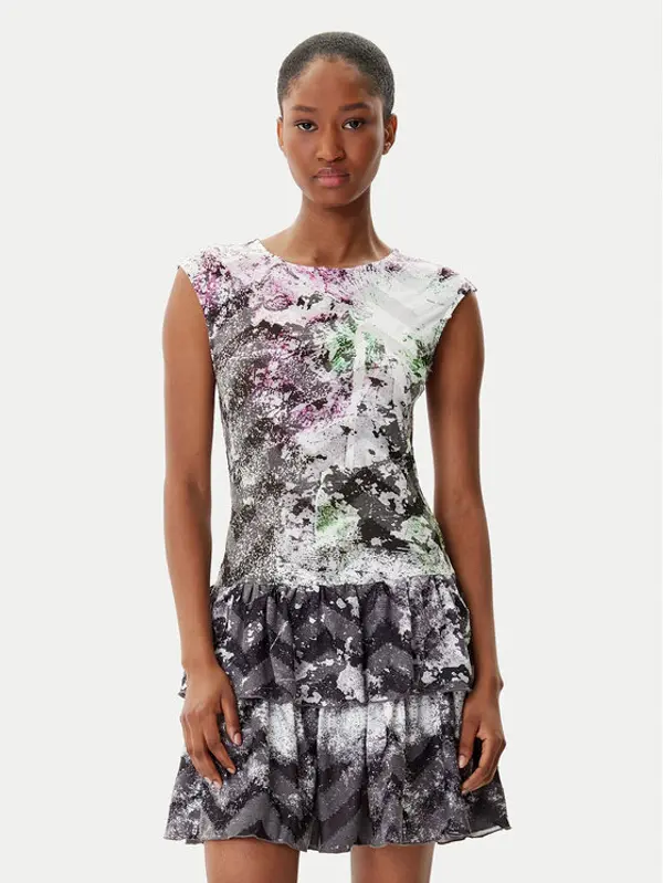 Desigual Desigual Haljina za svaki dan Grey Lacroix 25WWVK07 Šarena Regular Fit