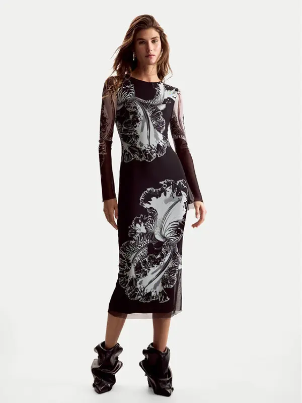 Desigual Desigual Haljina za svaki dan Reims Lacroix 26SWVK53 Crna Regular Fit
