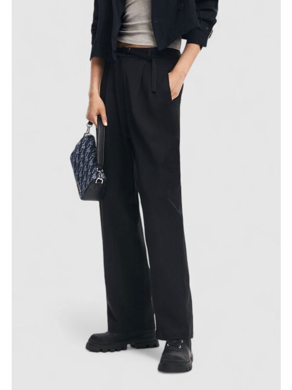 Desigual Desigual Hlače Rin 24WWPW20 Crna Loose Fit