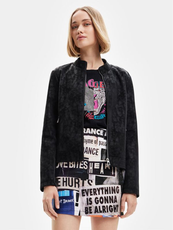 Desigual Desigual Jakna od imitacije kože Detroit 23SWEW02 Crna Regular Fit