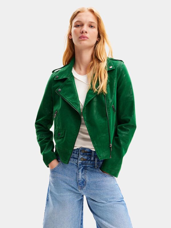 Desigual Desigual Jakna od imitacije kože Harry 24SWEW05 Zelena Regular Fit