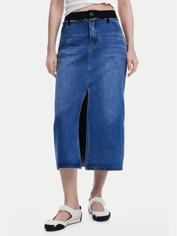Desigual Desigual Jeans suknja 25SWFD02 Plava Regular Fit