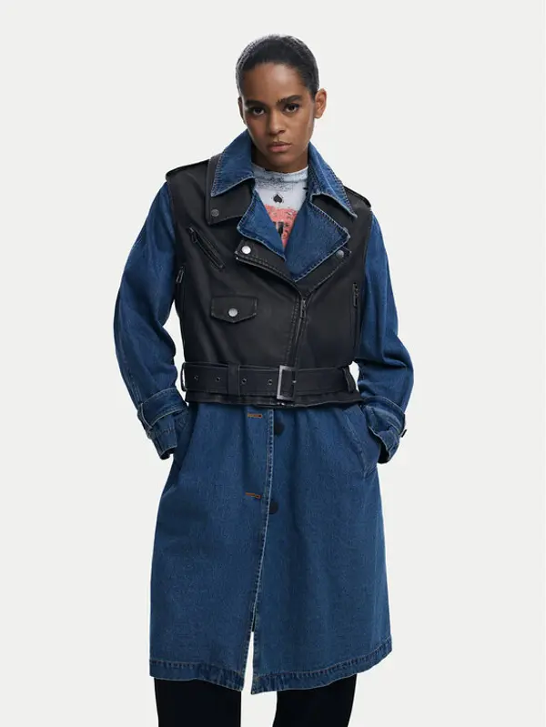 Desigual Desigual Kaput od umjetne kože Denimbike 25WWEW52 Plava Regular Fit