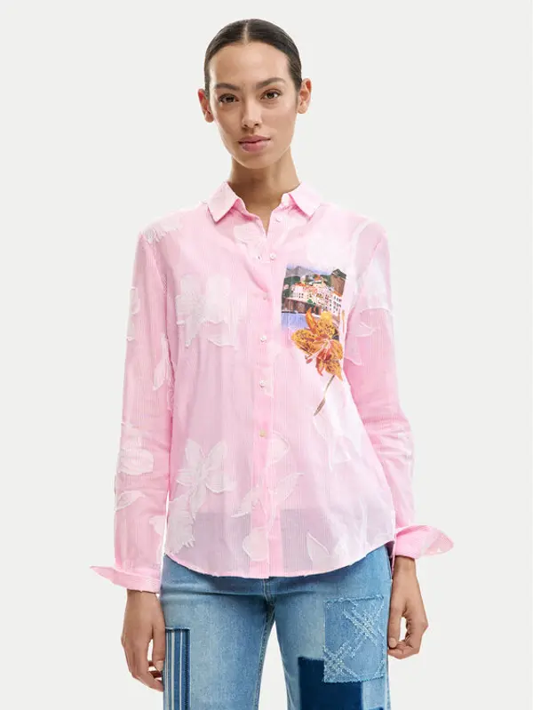 Desigual Desigual Košulja Cam Pinkjack 26SWCW12 Ružičasta Regular Fit