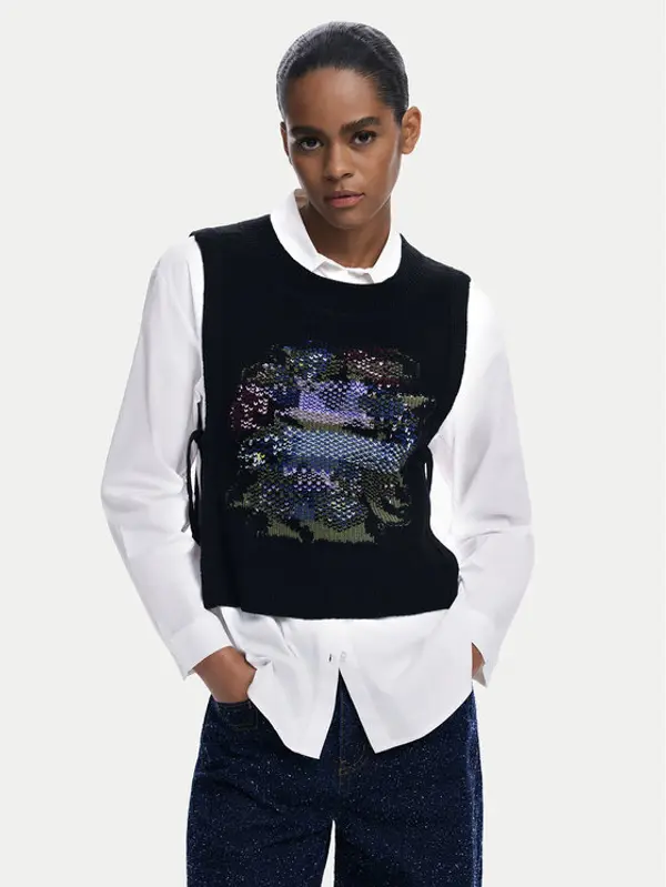 Desigual Desigual Košulja Chaleco 25WWCW01 Bijela Regular Fit