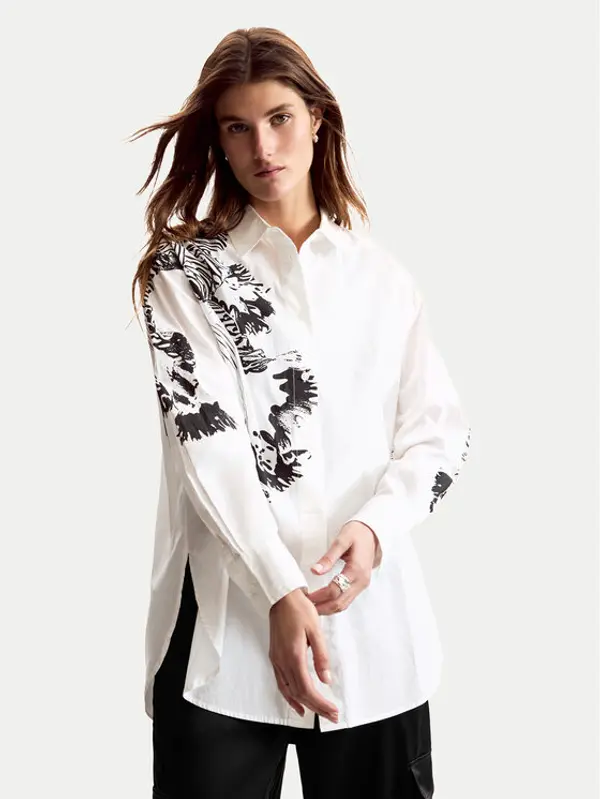 Desigual Desigual Košulja Orchid Lacroix 26SWCW29 Bijela Oversize