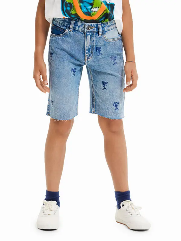 Desigual Desigual Kratke traperice 23SBDD01 Plava Regular Fit