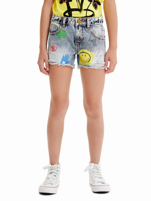 Desigual Desigual Kratke traperice 23SGDD10 Plava Regular Fit