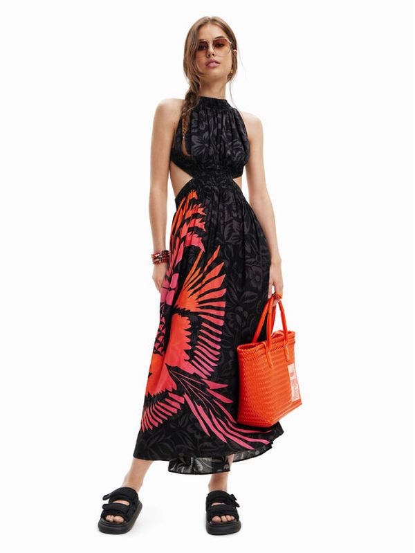 Desigual Desigual Ljetna haljina 23SWMW13 Crna Regular Fit