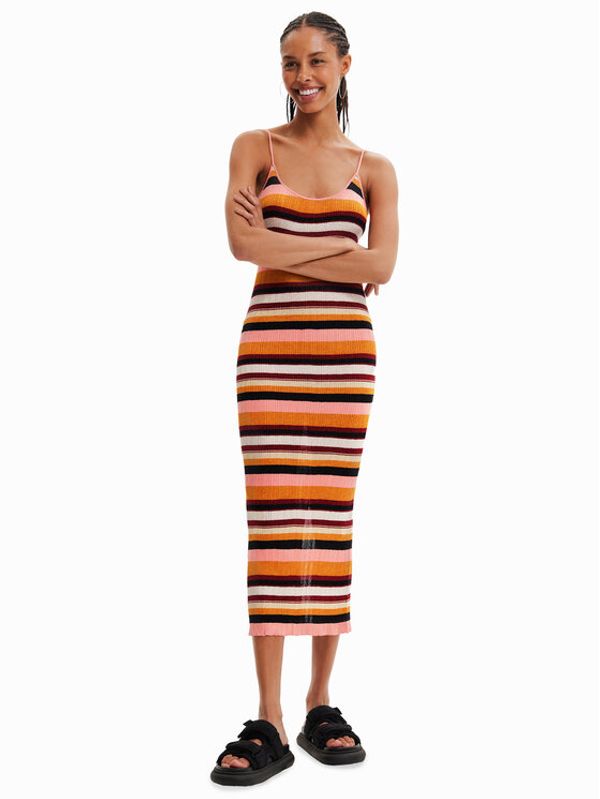 Desigual Desigual Ljetna haljina 23SWVF11 Narančasta Slim Fit