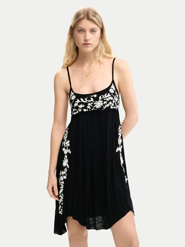 Desigual Desigual Ljetna haljina Cassatt 26SWVK42 Crna Regular Fit