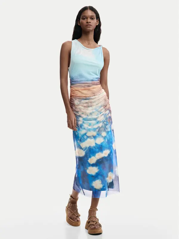 Desigual Desigual Ljetna haljina Celeste 26SWVK28 Plava Slim Fit
