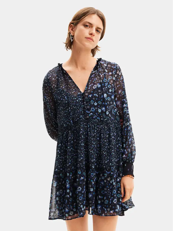 Desigual Desigual Ljetna haljina Doque 24SWVW20 Tamnoplava Relaxed Fit