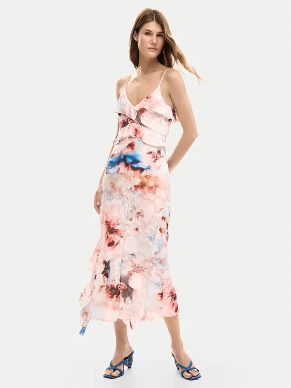 Desigual Desigual Ljetna haljina Mallo 26SWVK35 Ružičasta Slim Fit
