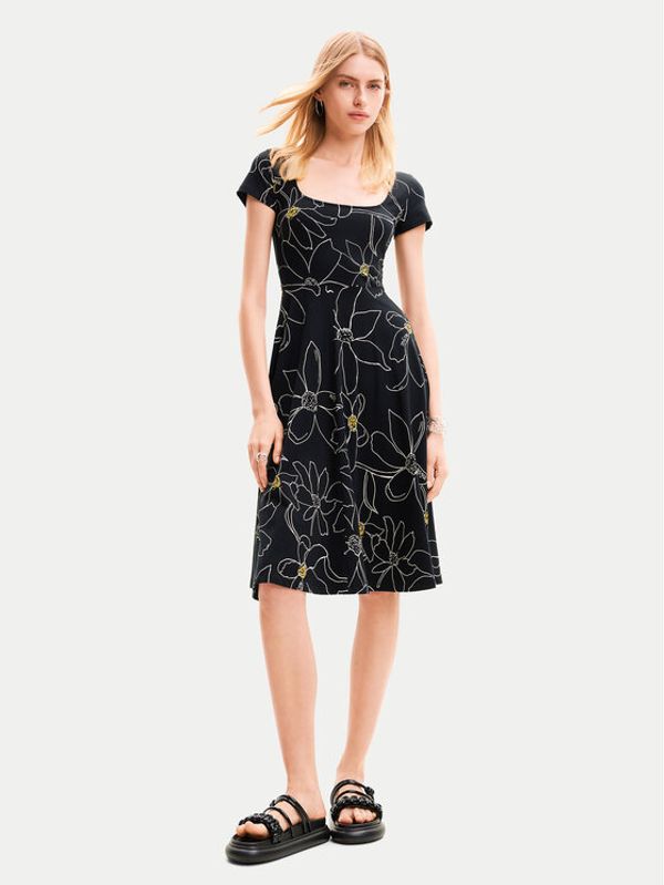 Desigual Desigual Ljetna haljina Margaritis 24SWVK55 Crna Regular Fit