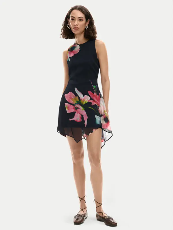 Desigual Desigual Ljetna haljina Nala 26SWVW46 Crna Slim Fit