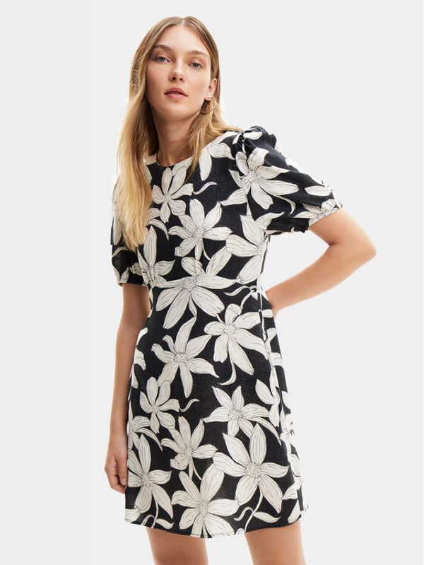 Desigual Desigual Ljetna haljina Nashville 24SWVW36 Crna Straight Fit