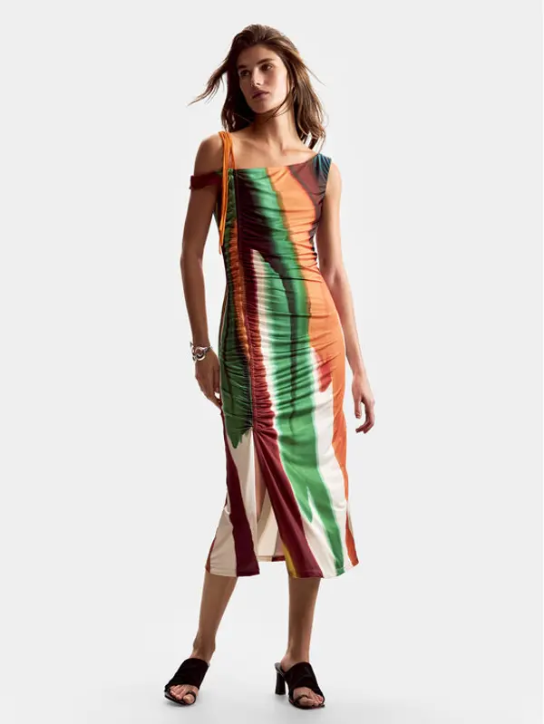 Desigual Desigual Ljetna haljina Paint Lacroix 26SWVK17 Šarena Slim Fit