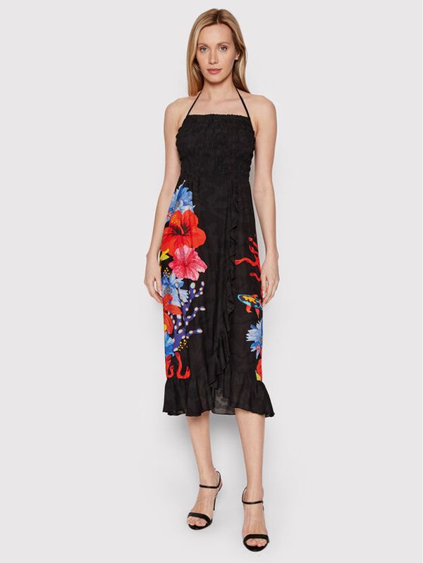 Desigual Desigual Ljetna haljina Pomelo 22SWMW20 Crna Regular Fit
