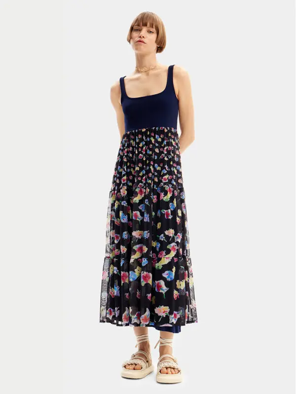 Desigual Desigual Ljetna haljina Vancouver 24SWVK58 Tamnoplava Regular Fit