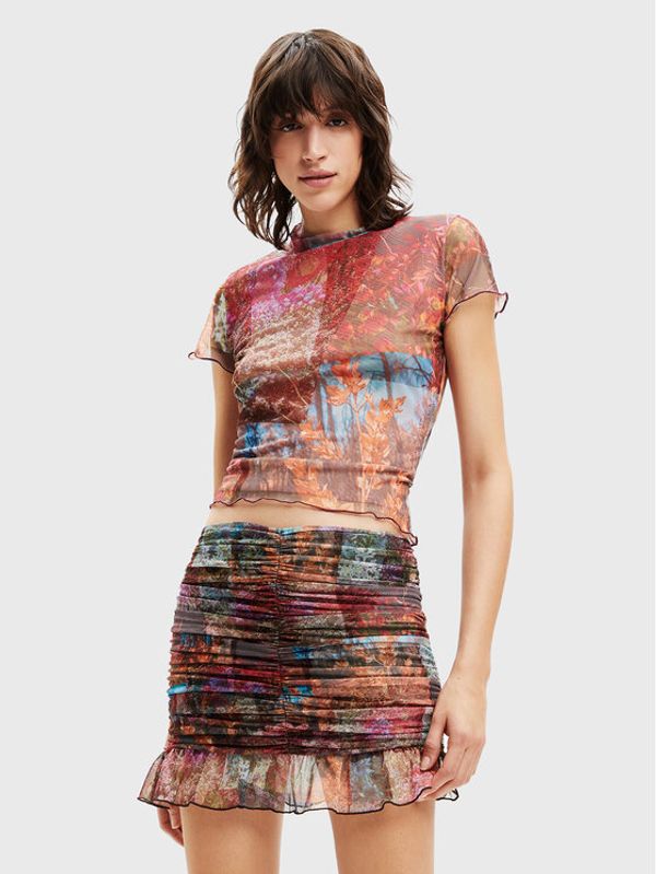 Desigual Desigual Majica Bora 22WWTK10 Šarena Slim Fit