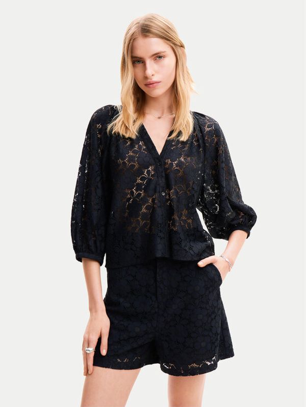 Desigual Desigual Majica Dharma 24SWBW02 Crna Loose Fit