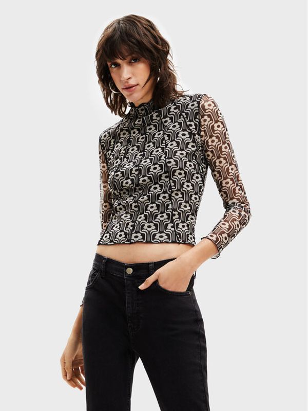 Desigual Desigual Majica Karen 22WWTKA4 Crna Slim Fit