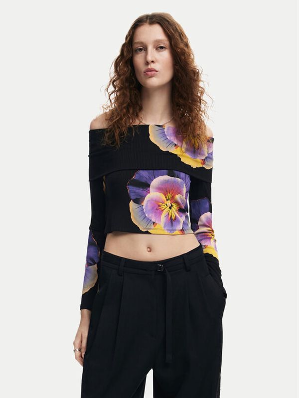 Desigual Desigual Majica Pansee Lacroix 24WWTK92 Crna Slim Fit