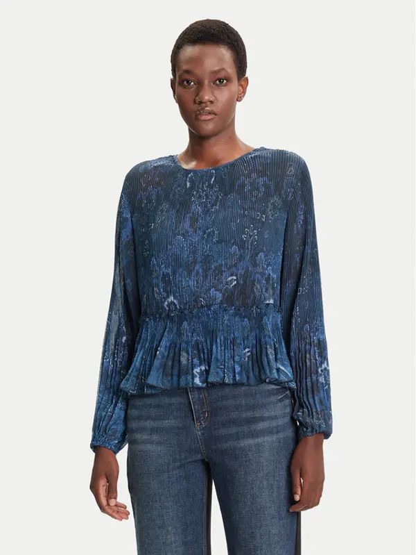 Desigual Desigual Majica Plise 25WWBW09 Tamnoplava Regular Fit