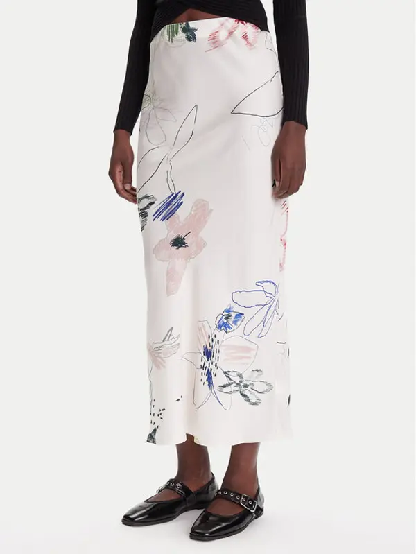 Desigual Desigual Maxi suknja Paul 25WWFW07 Bijela Regular Fit