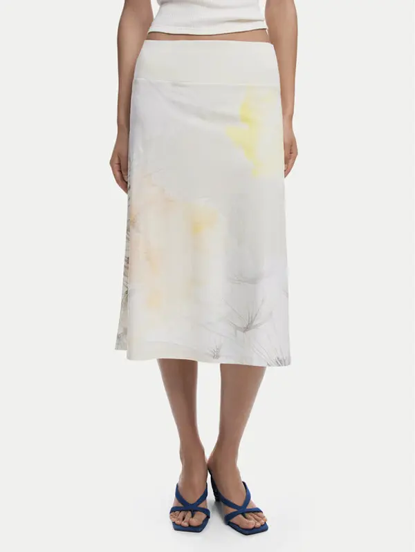 Desigual Desigual Midi suknja Bruma 25WWFK08 Écru Regular Fit