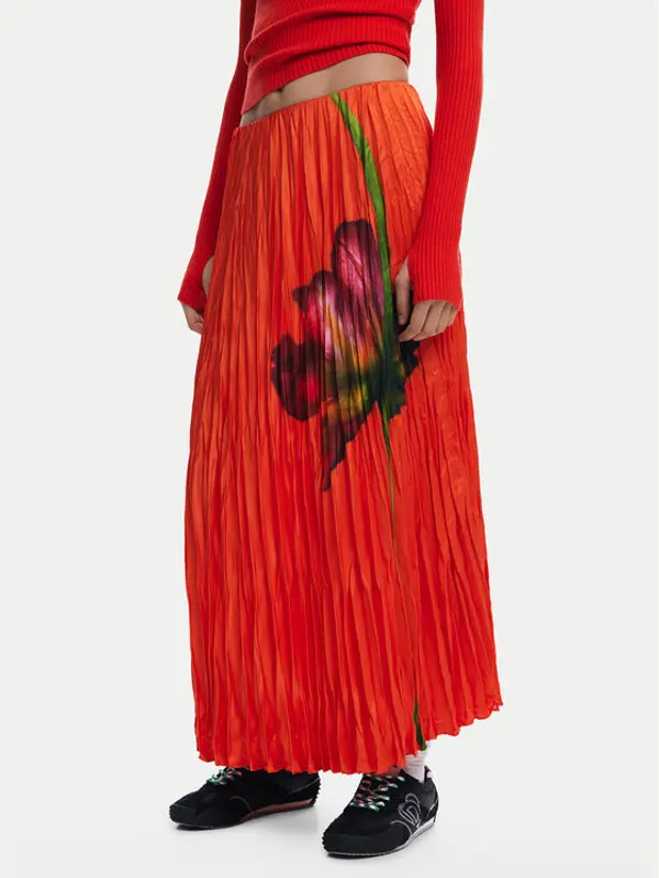 Desigual Desigual Plesirana suknja Follet 25SWFW06 Narančasta Regular Fit
