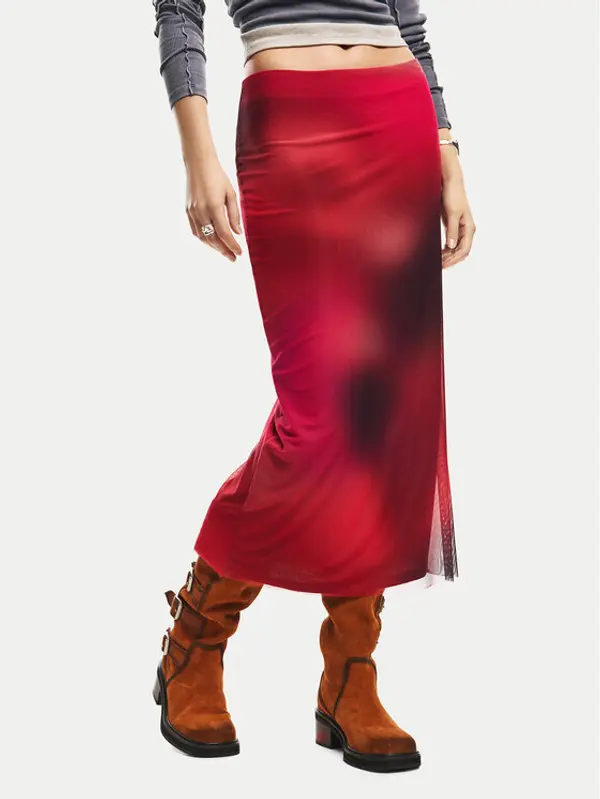 Desigual Desigual Suknja olovka Asmee 26SWFK02 Crvena Slim Fit