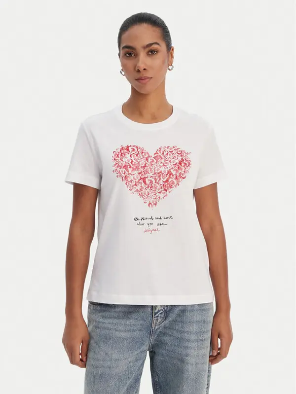 Desigual Desigual T-shirt 26SWTK06 Bijela Regular Fit