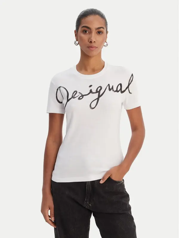 Desigual Desigual T-shirt 26SWTK07 Bijela Regular Fit