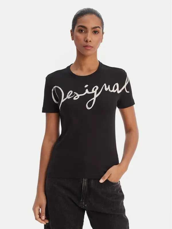 Desigual Desigual T-shirt 26SWTK07 Crna Regular Fit