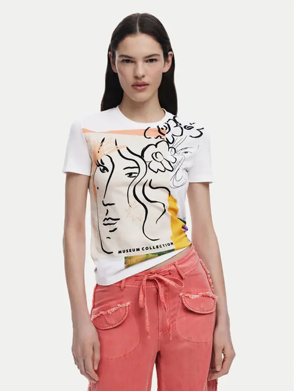 Desigual Desigual T-shirt Collection 25SWTKAC Bijela Regular Fit