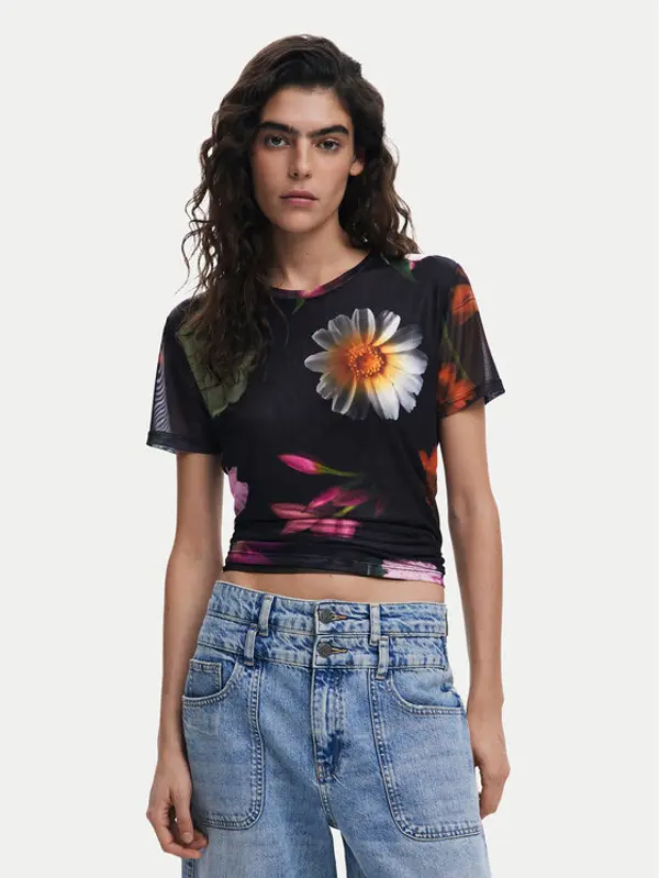 Desigual Desigual T-shirt Des Moines 25SWTK88 Crna Regular Fit