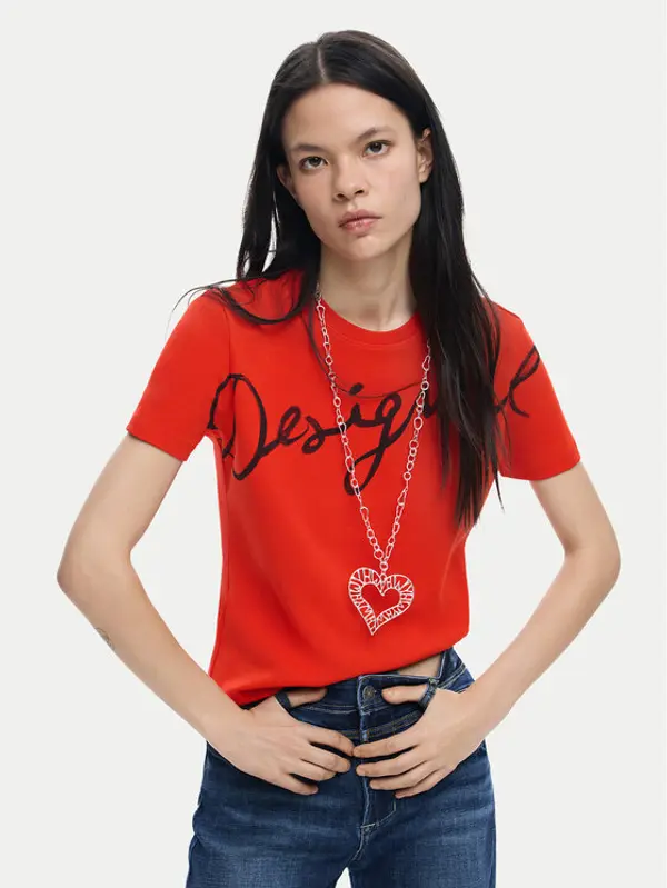 Desigual Desigual T-shirt Florencia 26SWTK07 Crvena Regular Fit